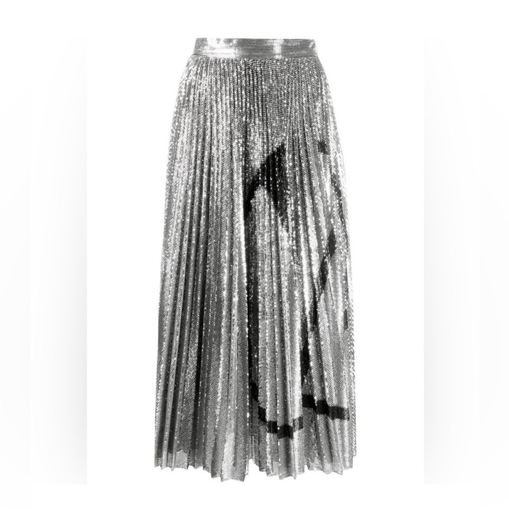 Valentino Garavani V Logo Silver maxi skirt